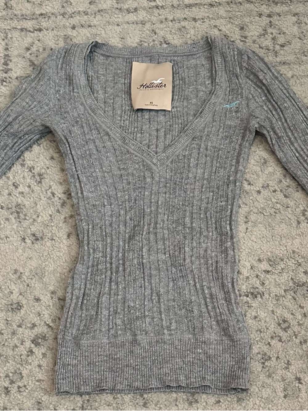 VTG Y2K Hollister Bella Swan Gray Cable Knit Long Sleeve XS